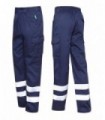 PANTALÓN 2 BANDAS REFELCTANTES MULTIPLES BOLSILLOS SEMICINTURILLA ELÁSTICA
